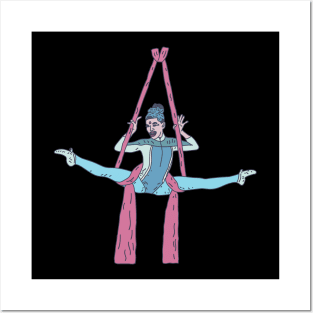 Trapeze Artist - Female Aerial Silk - Circus Performance Posters and Art